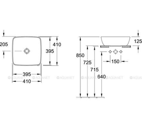 Раковина накладная Villeroy & Boch Artis 410x410x130 мм CeramicPlus 417841R1
