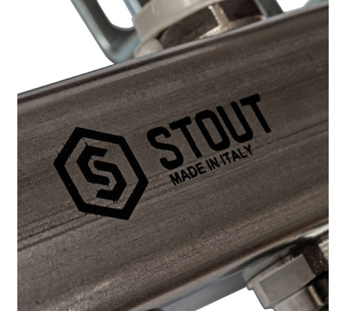 Коллектор для радиаторной разводки STOUT 8 выходов нержавеющая сталь SMS 0923 000008