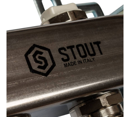 Коллектор для радиаторной разводки STOUT 9 выходов нержавеющая сталь SMS 0923 000009
