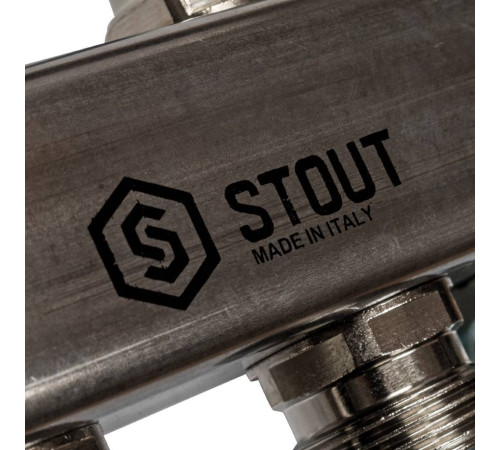 Коллекторная группа из нержавеющей стали STOUT для радиаторной разводки 10 выходов SMS 0923 000010