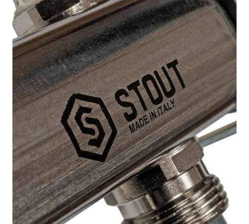 Коллектор для радиаторной разводки STOUT 11 выходов нержавеющая сталь SMS 0923 000011