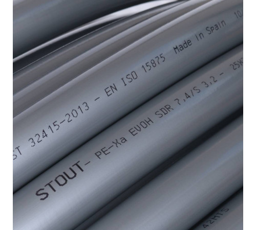 Труба из сшитого полиэтилена STOUT PE-Xa/EVOH 25х3.5 мм бухта 50 м SPX-0001-002535