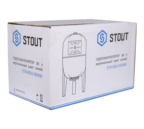 Гидроаккумулятор STOUT STW-0002 80 л вертикальный синий STW-0002-000080