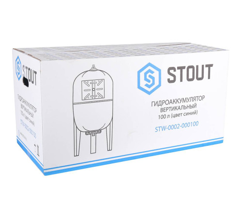 Гидроаккумулятор STOUT STW-0002 100 л вертикальный синий STW-0002-000100
