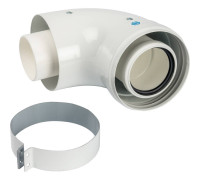 Адаптер конденсационный STOUT 90° DN 60/100 PP-FE с хомутом SCA-8610-230090