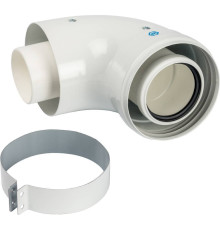 Адаптер конденсационный STOUT 90° DN 60/100 PP-FE с хомутом SCA-8610-230090