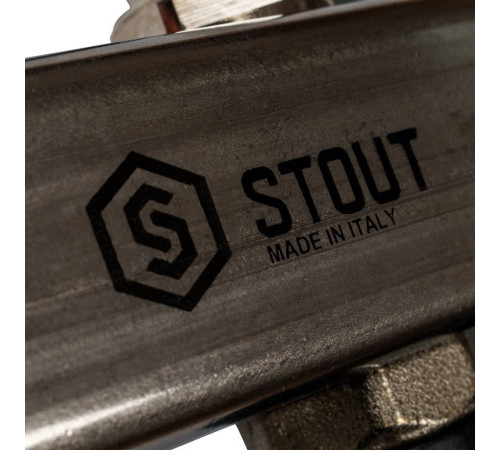 Коллекторный блок из нержавеющей стали STOUT с воздухоотводчиками и сливными кранами 11 выходов SMS-0932-000011