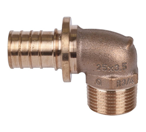 Угольник-переходник REHAU RAUTITAN RX+ 25-R 3/4 наружная резьба бронза 14563501001