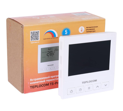 Термостат комнатный TEPLOCOM TS-Prog-220/3A программируемый проводной 250 В 3 А 913