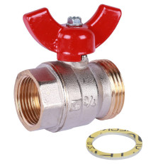 Кран шаровой Oventrop Optibal Ду20 3/4 ВР х 1 НР плоское уплотнение 1406383