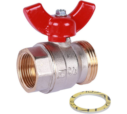 Кран шаровой Oventrop Optibal Ду20 3/4 ВР х 1 НР плоское уплотнение 1406383