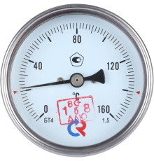 Термометр биметаллический Росма БТ-41.211 80 мм 160 °C осевой шток 64х6 мм G1/2 00000002472