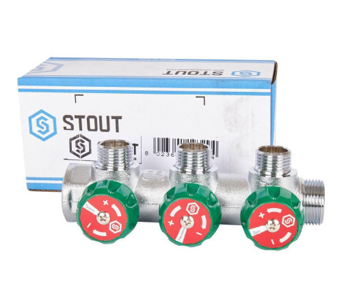 Коллектор регулирующий STOUT 3/4 3 отвода 1/2 SMB-6850-341203