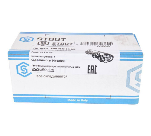 Коллектор регулирующий STOUT 3/4 3 отвода 1/2 SMB-6850-341203