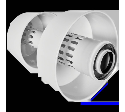 Оголовок с ветрозащитой ROMMER 60/100 мм алюминий белый RCA-6010-000334