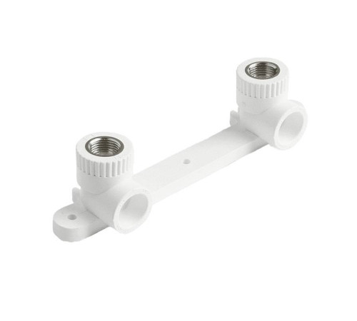 Угольник двойной комбинированный Pro Aqua PP-R 20x1/2 ВР с креплением белый PA280008P