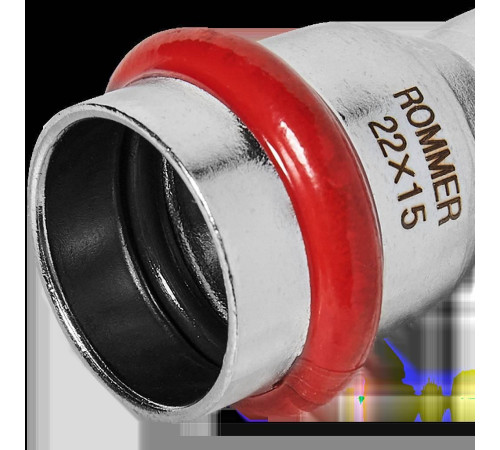 Муфта переходная прессовая ROMMER 22х15 мм нержавеющая сталь RSS-0018-002215