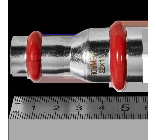 Муфта переходная прессовая ROMMER 22х15 мм нержавеющая сталь RSS-0018-002215