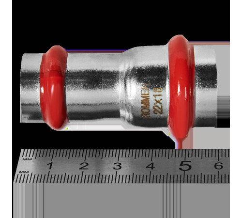 Муфта переходная прессовая ROMMER 22х18 мм нержавеющая сталь RSS-0018-002218