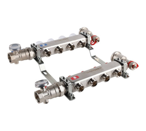 Коллектор из нержавеющей стали в сборе без расходомеров ROMMER 4 выхода RMS-3210-000004