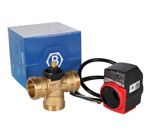 Клапан зональный 3-ходовой компактный STOUT SVM-0170 с сервоприводом 230 В кабель 1 м НР 1 1/4 SVM-0170-300132