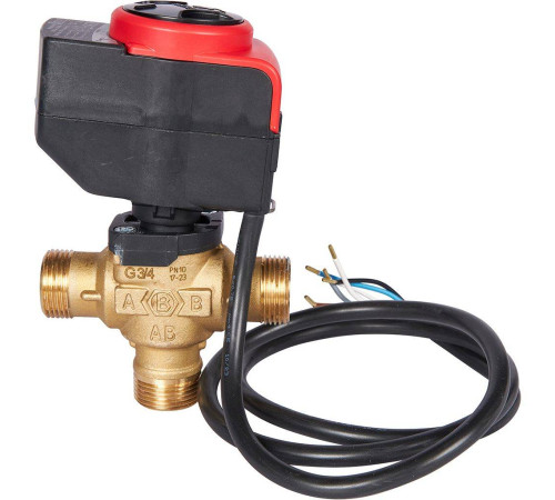 Клапан зональный 3-ходовой STOUT SVM-0170 с сервоприводом 230 В кабель 1 м НР 3/4 SVM-0170-300020