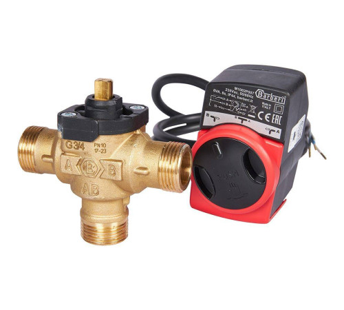 Клапан зональный 3-ходовой STOUT SVM-0170 с сервоприводом 230 В кабель 1 м НР 3/4 SVM-0170-300020