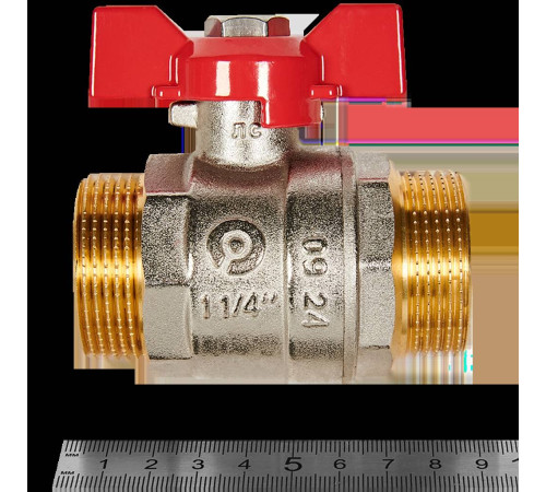 Кран шаровой ROMMER неполнопроходной НР/НР ручка бабочка 1 1/4 RBV-0007-2410232