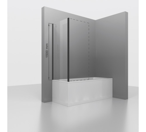 Боковая панель RGW Z-050-4B 700х1500 мм черный профиль 352205407-14