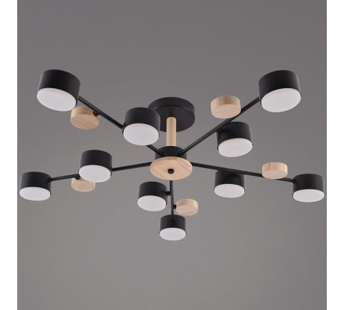 Люстра на штанге 03758 03758-0.3-10 BK+WOOD GX53