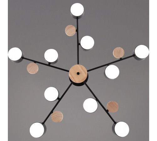 Люстра на штанге 03758 03758-0.3-10 BK+WOOD GX53