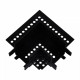 Соединитель угловой L-образный для треков встраиваемых Reluce RL 06202 corner connector BK