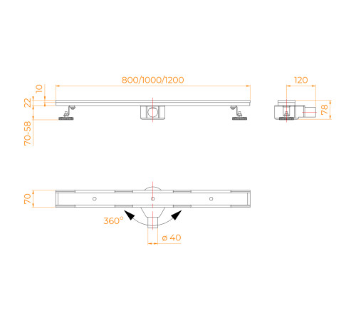 Душевой трап RGW SDR-08B 100 см черный под плитку 21210810-014