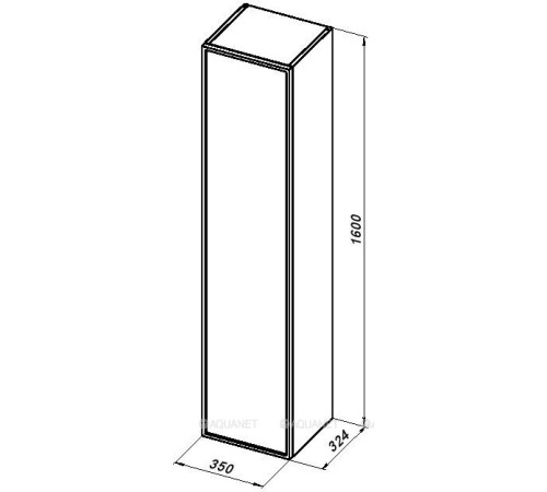 Шкаф-пенал Aquanet Арт 35 мисти грин 00313278