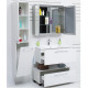 Шкаф-пенал De Aqua Тока 1 L с бельевой корзиной белый 1760х350 мм 00167272