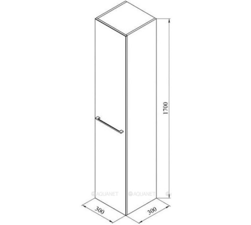 Пенал De Aqua Тока 1s L белый 1700х300 мм 00167317