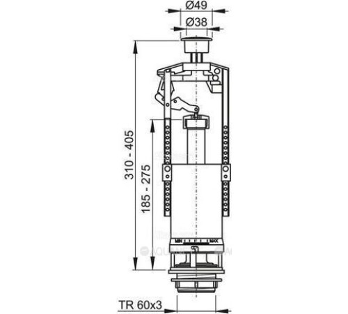 Сливной механизм AlcaPlast A2000-CHROM со стоп-кнопкой хром A2000-CHROM