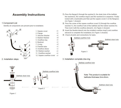 Слив-перелив Allen Brau INFINITY Square Click-Clack 550 мм черный матовый 5.21028-31