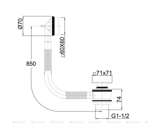 Слив-перелив Allen Brau INFINITY Square Click-Clack 550 мм черный матовый 5.21028-31