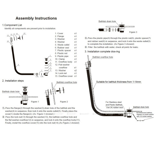 Слив-перелив Allen Brau Priority Round Click-Clack 600 мм браш. никель 5.31027-BN