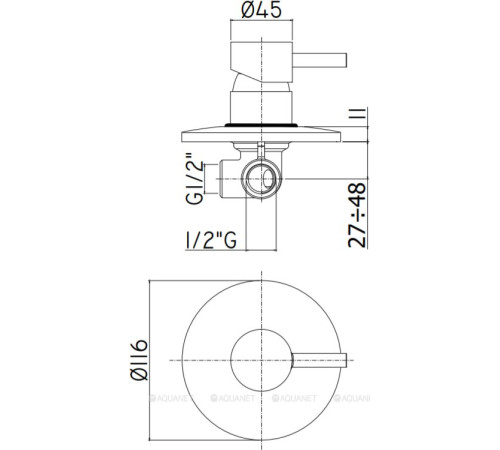 Смеситель встраиваемый для душа Paffoni LIGHT на 1 выход черный матовый LIG011NO