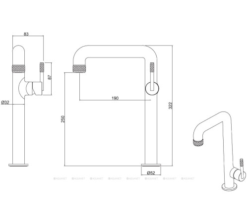 Смеситель для умывальника Allen Brau Reality высокий излив 190 мм хром 5.32002-00