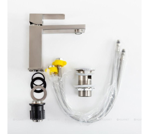 Смеситель для раковины Cezares SLIDER сатин матовый с донным клапаном SLIDER-LS-IN