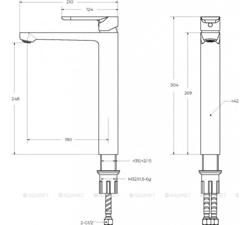 Смеситель для накладной раковины Cezares Stylus черный матовый STYLUS-LC-NOP-W0