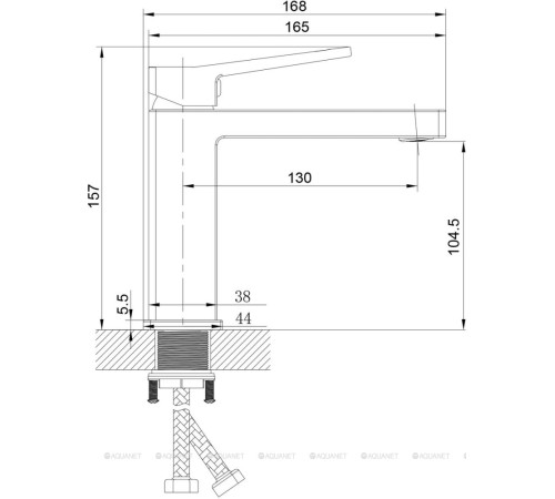 Смеситель для раковины Haiba HB10732-5 золото матовое HB10732-5