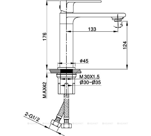 Смеситель для раковины Vincea Vogue однорычажный вороненая сталь VBF-1V1GM