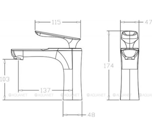 Смеситель для умывальника Bravat Gina черный F1390424BW-RUS