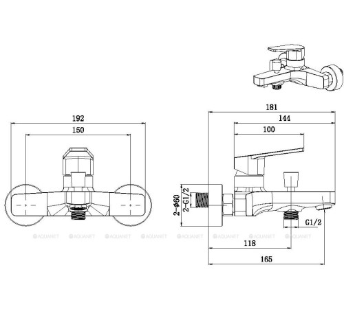 Смеситель для ванны Allen Brau ECLIPSE черный матовый 5.E1003-31