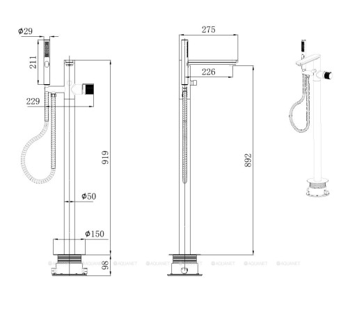 Смеситель напольный Allen Brau Liberty хром 5.33012-00