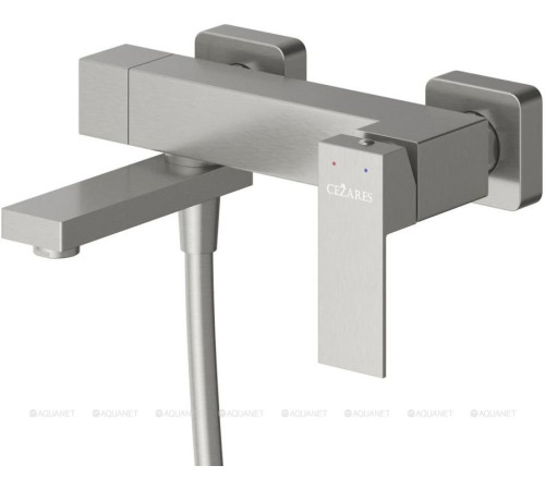 Смеситель для ванны и душа Cezares SLIDER с ручным душем и шлангом сатин SLIDER-VD-IN